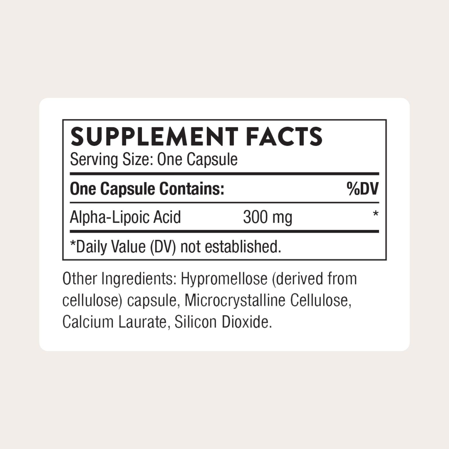 Thorne Alpha-Lipoic Acid capsules close-up highlighting easy daily antioxidant support.