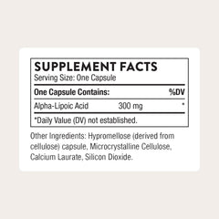 Thorne Alpha-Lipoic Acid capsules close-up highlighting easy daily antioxidant support.