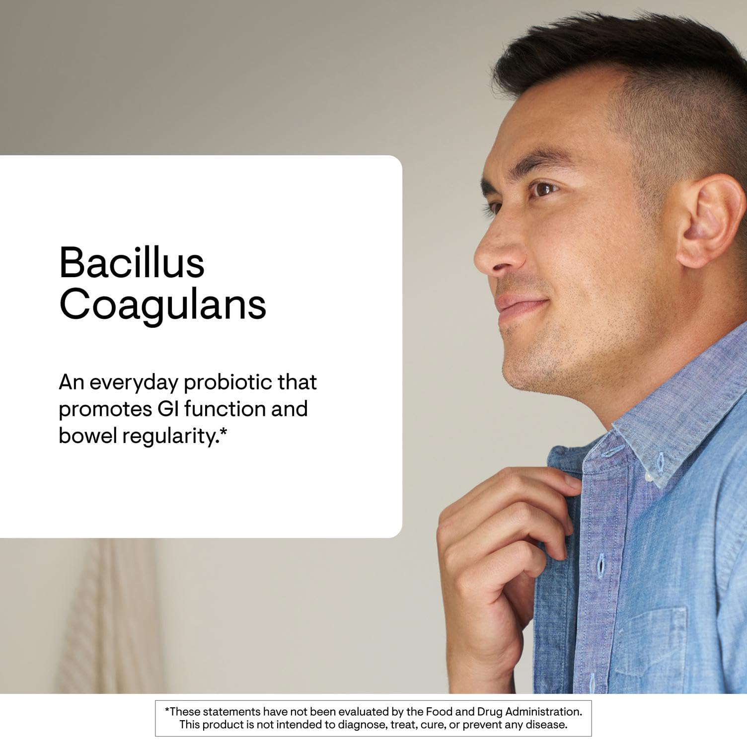 THORNE Bacillus Coagulans Probiotic packaging front emphasizes product identity and trust signals