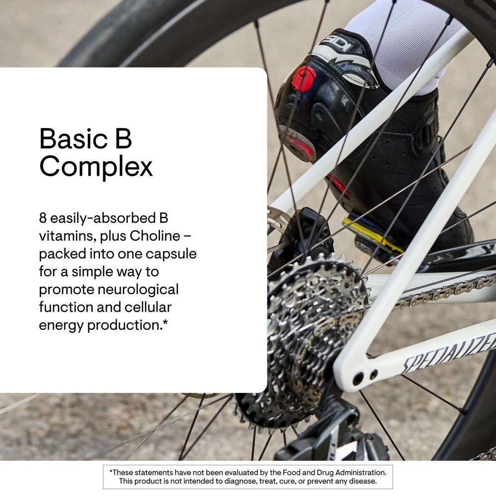 THORNE Basic B-Complex capsules close-up emphasizes convenient daily use