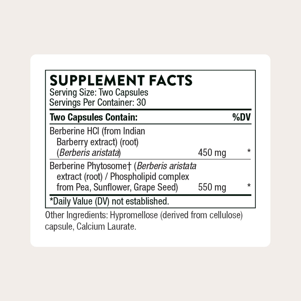 THORNE Berberine capsules pack shot designed for everyday wellness support.