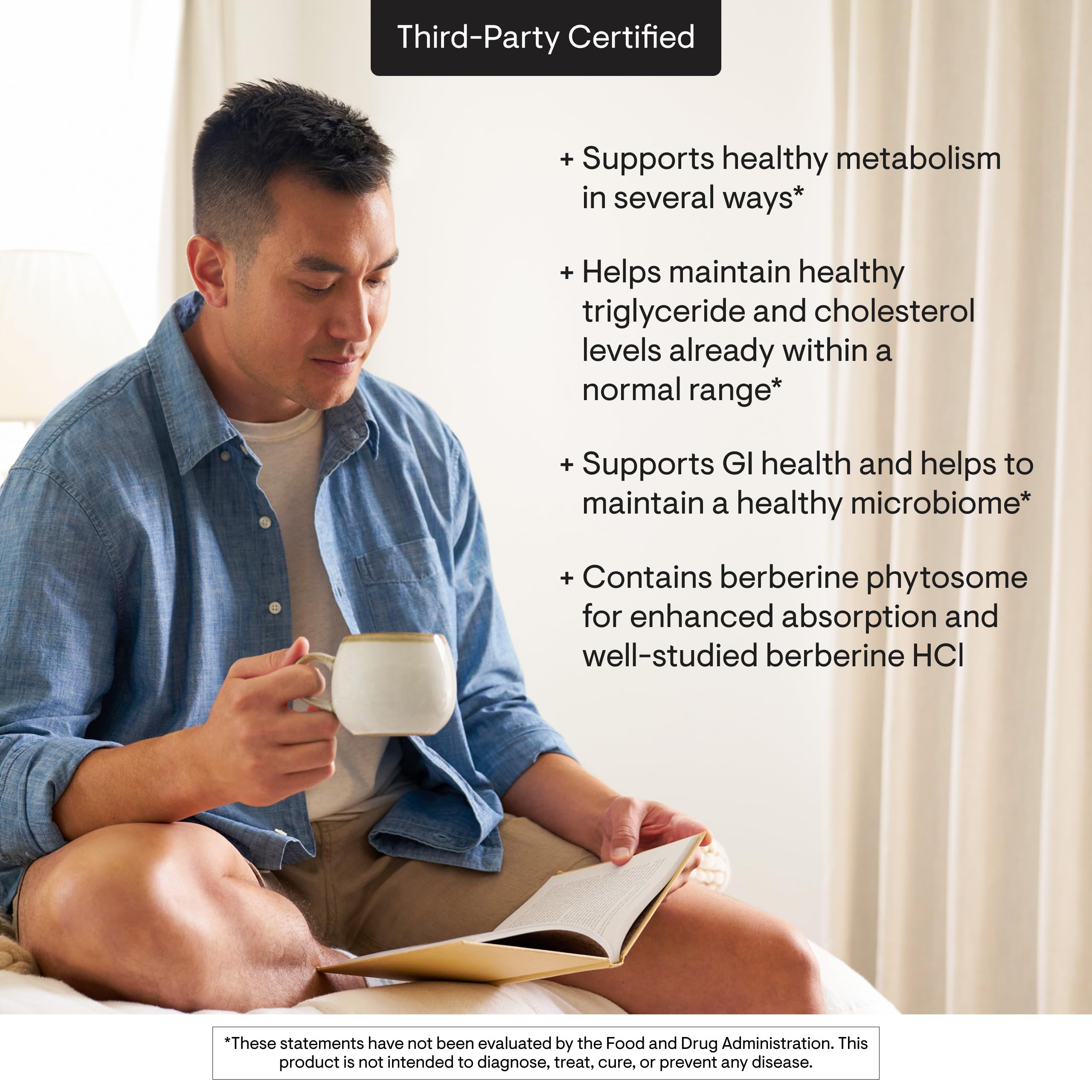 THORNE Berberine third-party certification label verifying product purity.