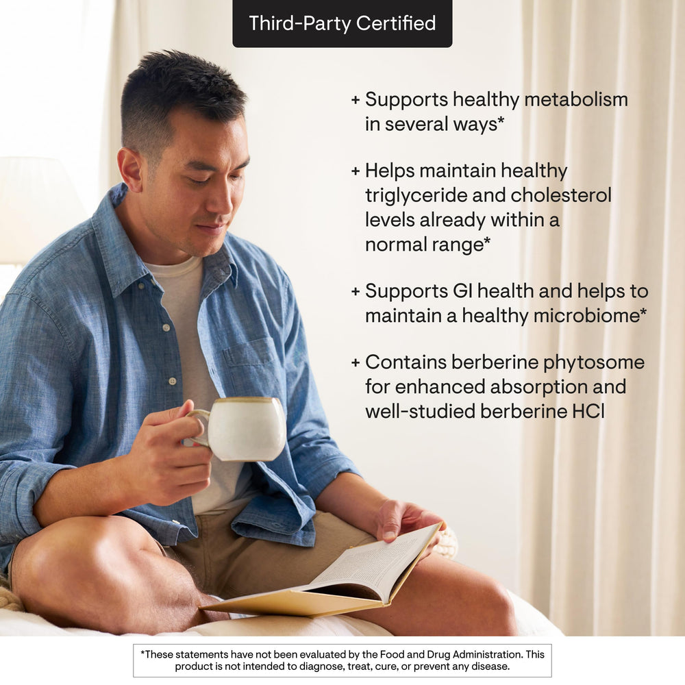 THORNE Berberine third-party certification label verifying product purity.