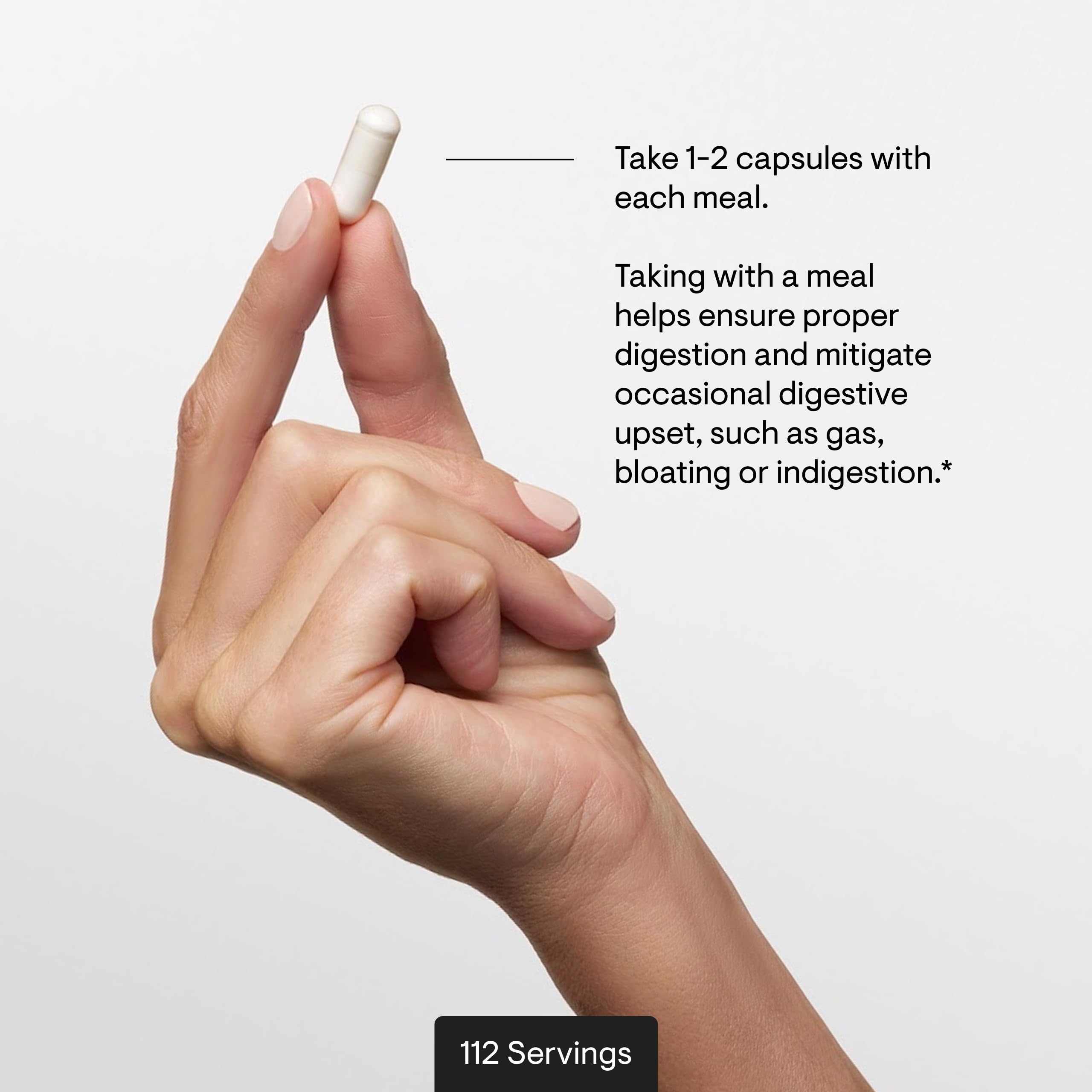 THORNE logo and label convey trusted brand status for digestion support.