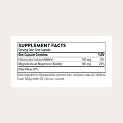 THORNE Calcium-Magnesium Malate capsules close-up highlights Albion minerals and mineral absorption.