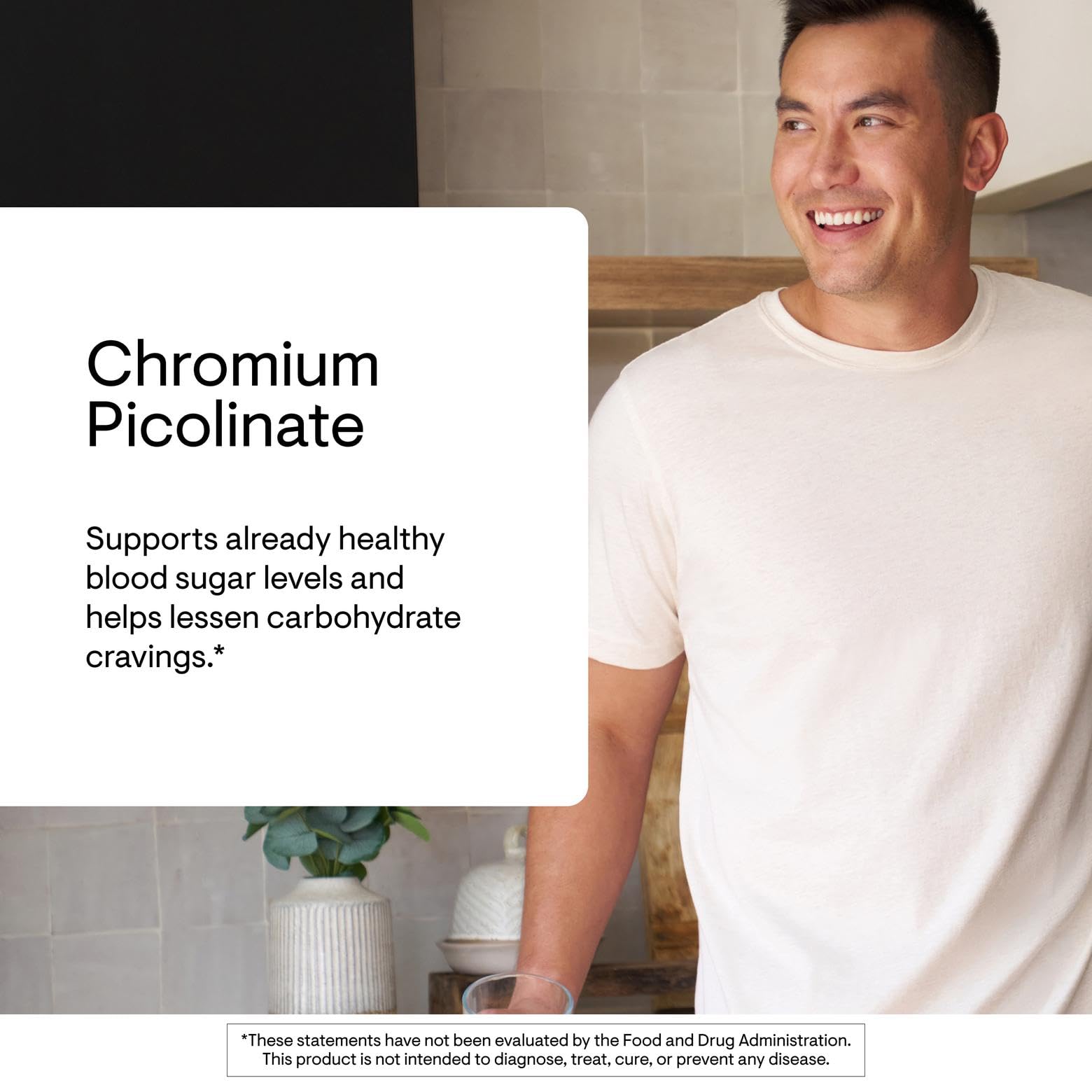 THORNE Chromium Picolinate label closeup highlighting ingredients and certification.