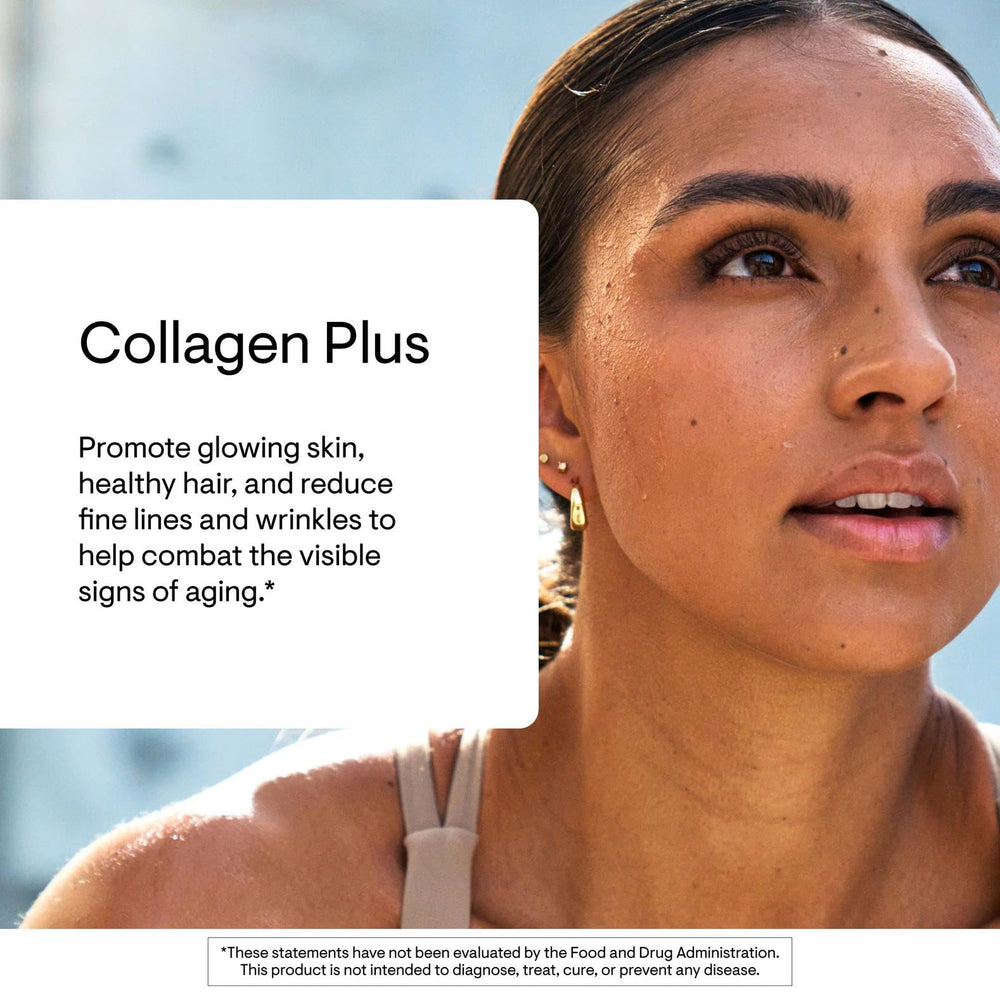 THORNE Collagen Plus bottle reveals nicotinamide riboside and ceramides for hydration.