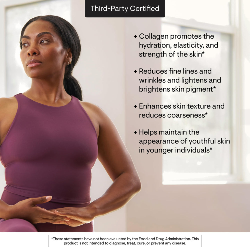 THORNE Collagen Plus being stirred into a drink to fit into your daily routine.
