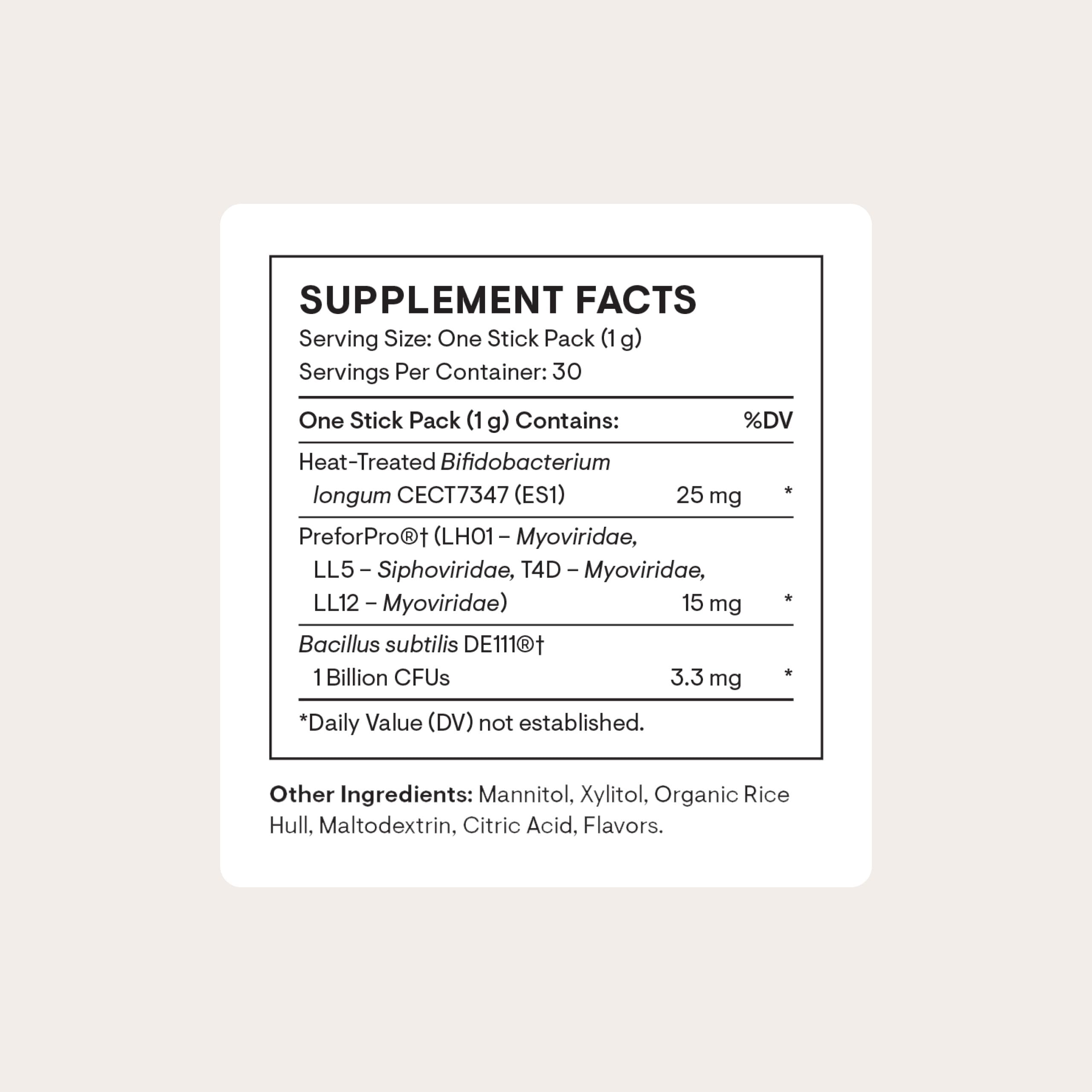 THORNE Complete Biotic mouth-melt dissolves quickly for convenient digestive comfort.