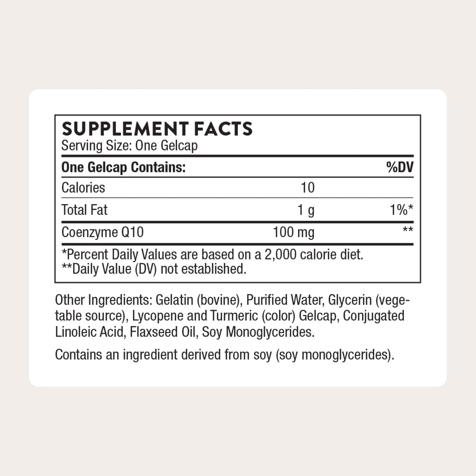 THORNE CoQ10 softgels on white surface show heart health support potential