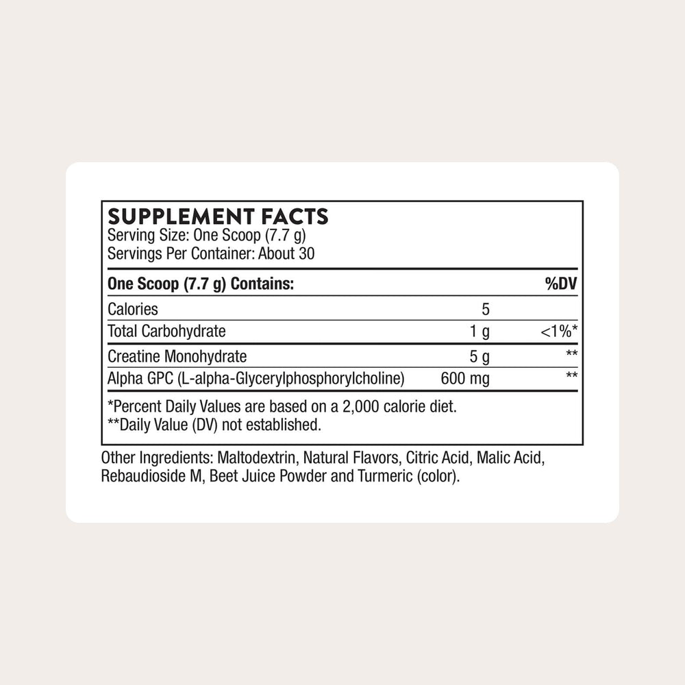 THORNE Creatine + Alpha GPC Watermelon Lemonade scoop highlights convenient serving