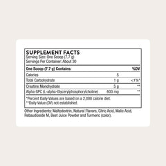 THORNE Creatine + Alpha GPC Watermelon Lemonade scoop highlights convenient serving