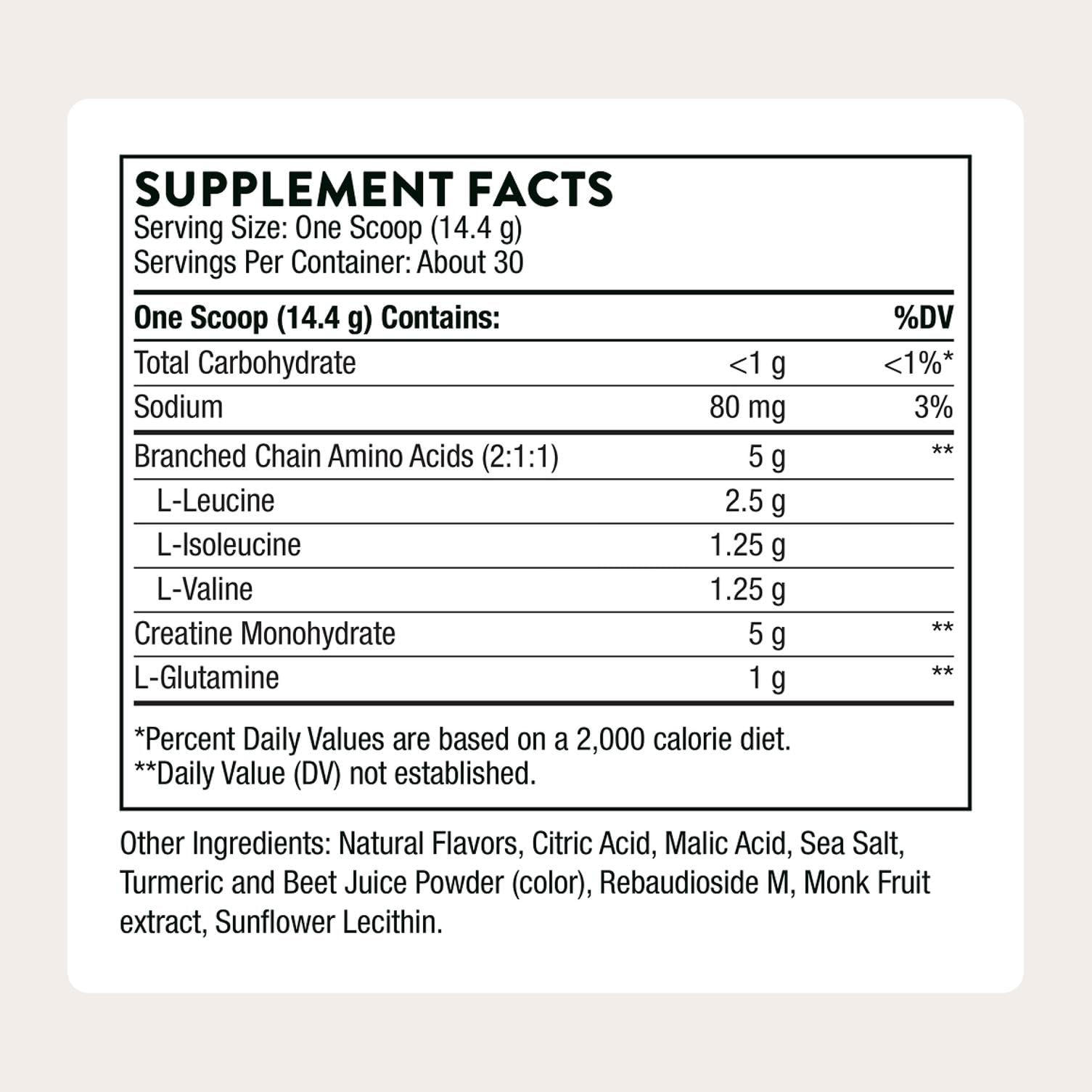 THORNE Creatine + BCAAs peach mango scoop highlights easy dosing for endurance