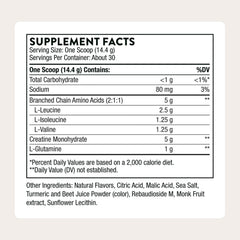 THORNE Creatine + BCAAs peach mango scoop highlights easy dosing for endurance