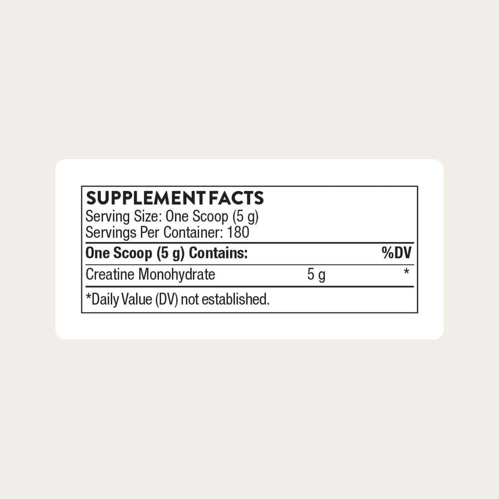 THORNE Creatine measuring scoop suggests precise daily serving.