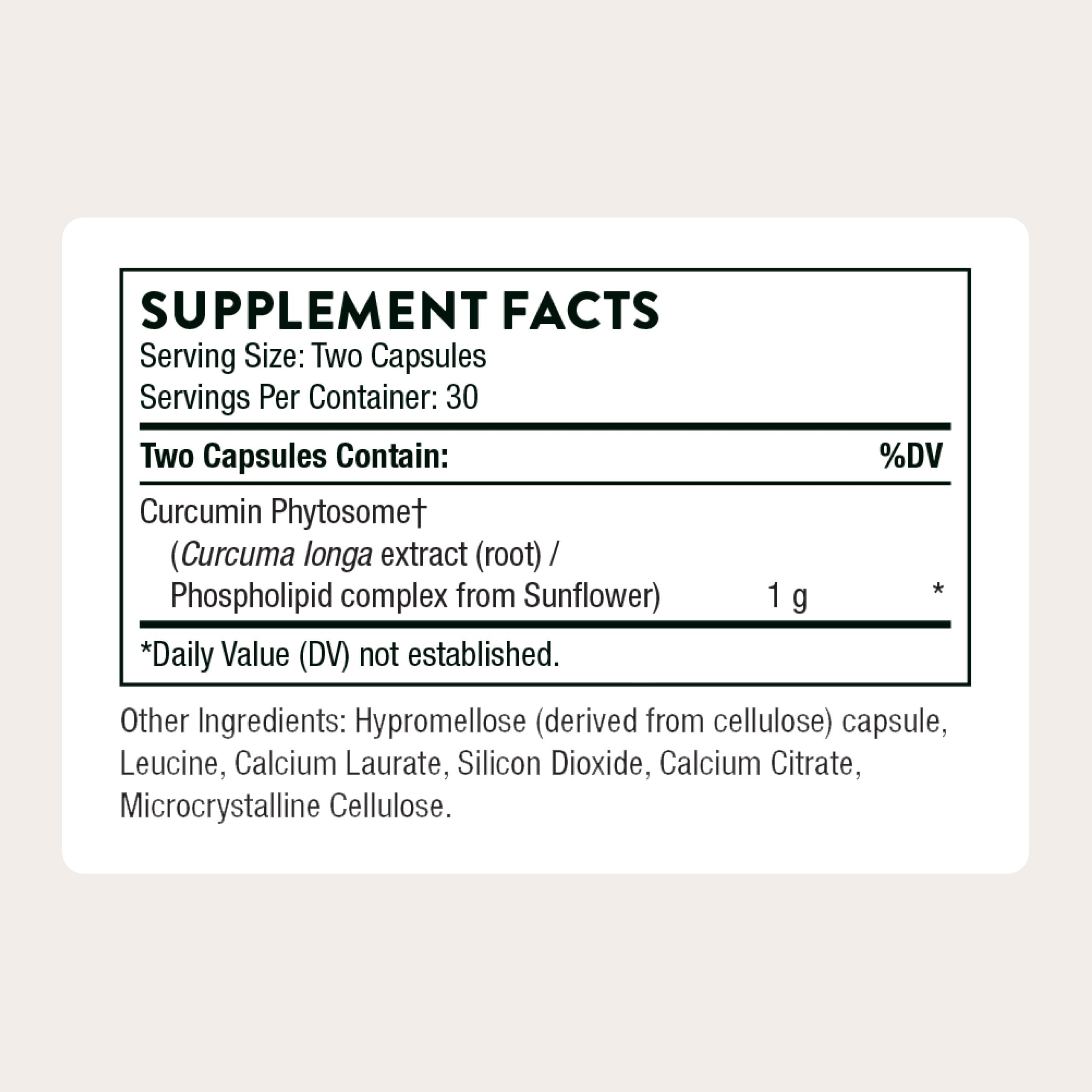 Thorne Curcumin Phytosome Meriva bottle on shelf signals well-absorbed inflammation support.