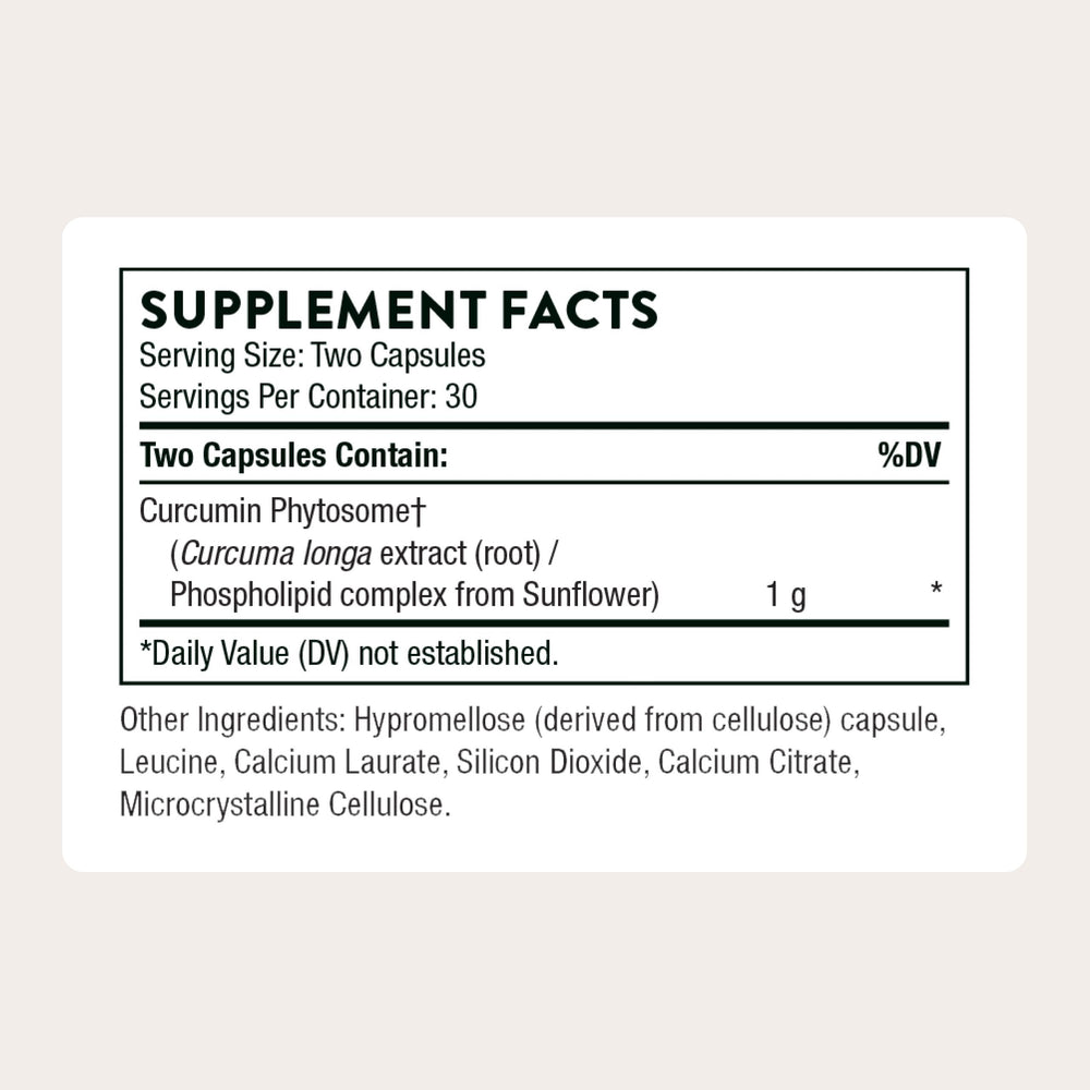 Thorne Curcumin Phytosome Meriva bottle on shelf signals well-absorbed inflammation support.