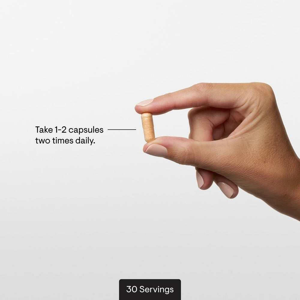 Serving spoon beside bottle suggests easy daily routine.