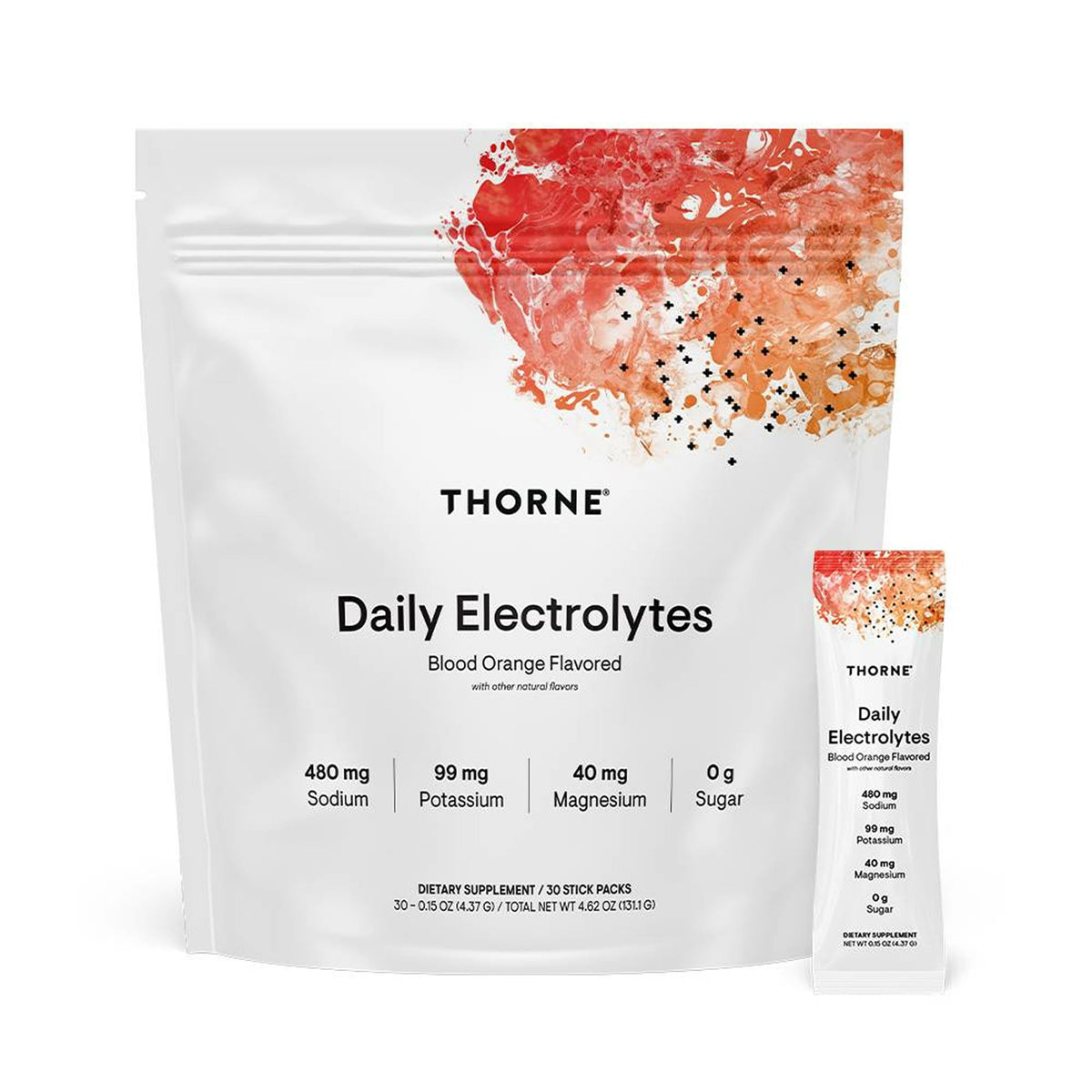 THORNE Daily Electrolytes blood orange stick pack for on-the-go hydration