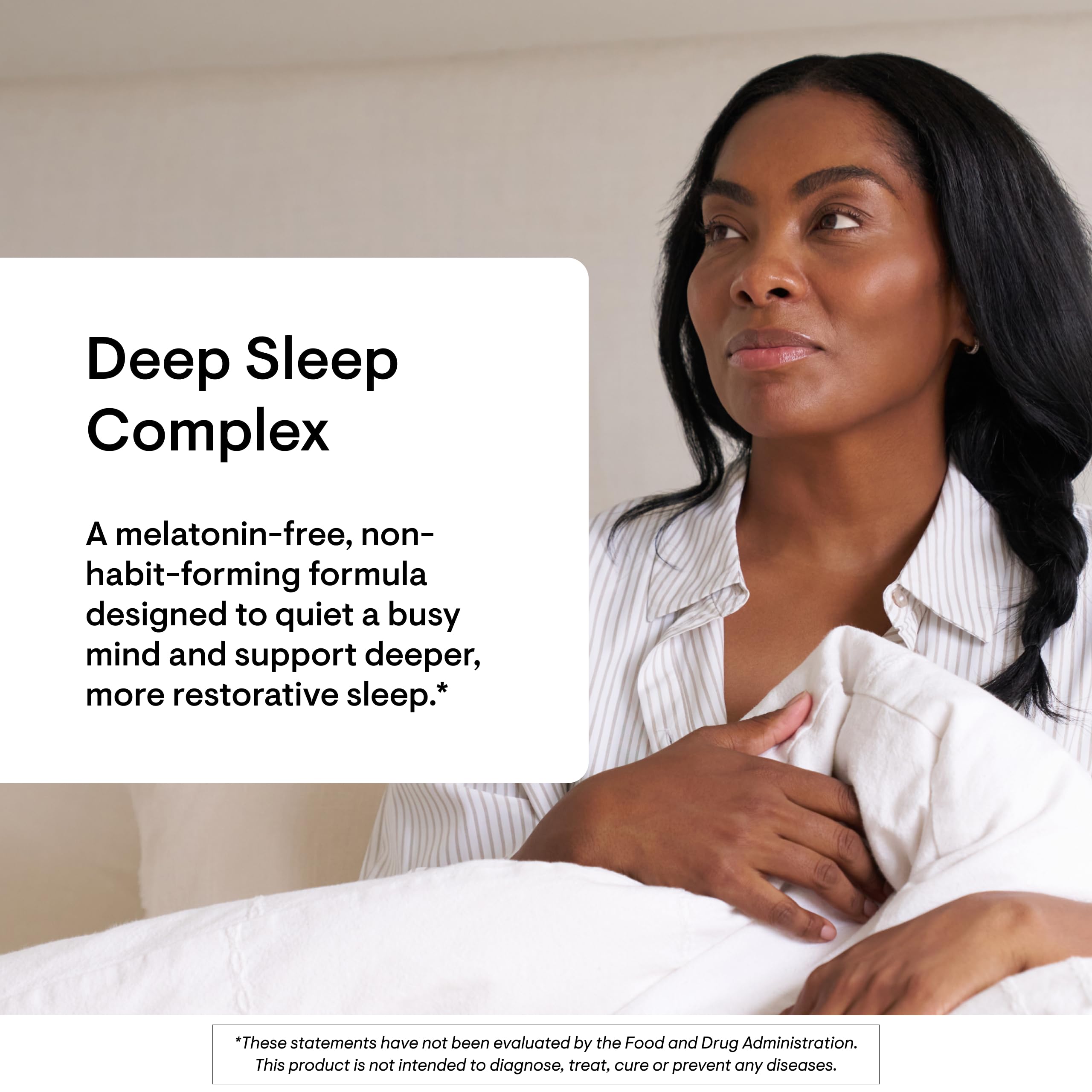 THORNE Deep Sleep Complex label detail highlighting melatonin-free formula