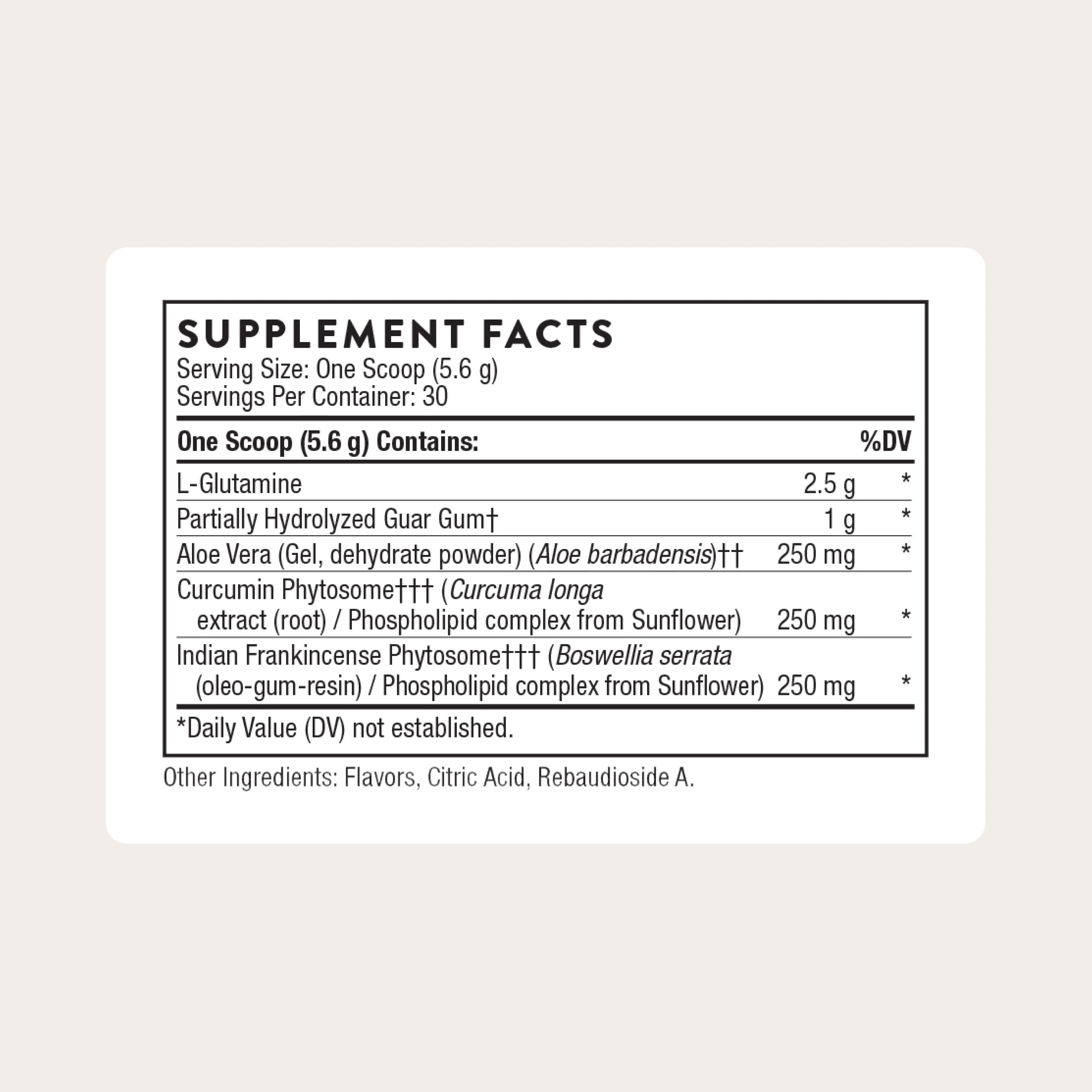 THORNE EnteroMend bottle pour demonstrates easy daily dosing for gut support