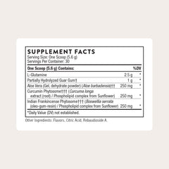 THORNE EnteroMend bottle pour demonstrates easy daily dosing for gut support