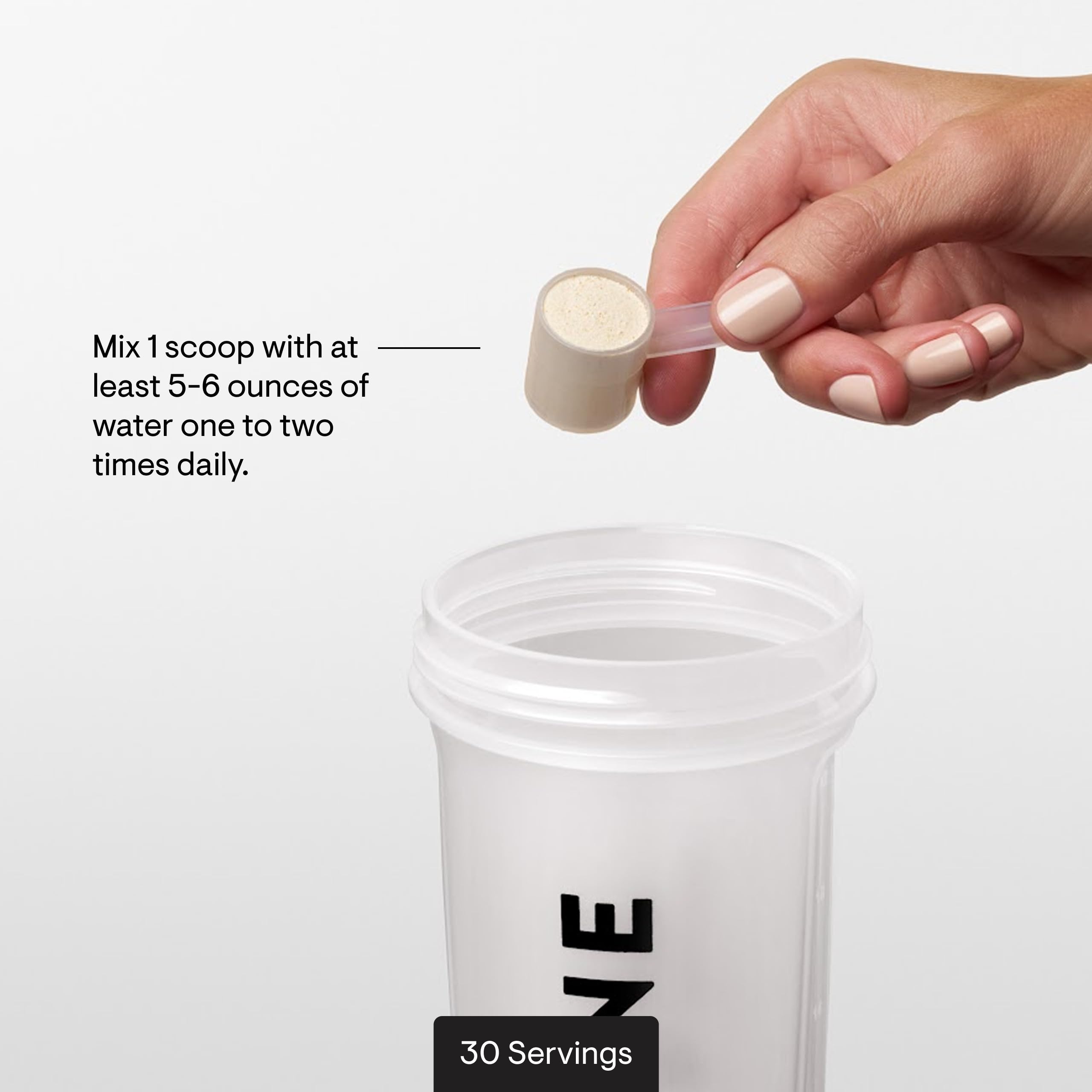 THORNE EnteroMend scoop and bottle dispense illustrate easy servings