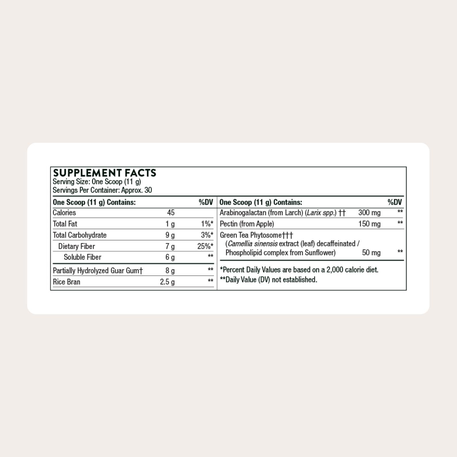 Thorne FiberMend powder dissolving in water for easy gut support
