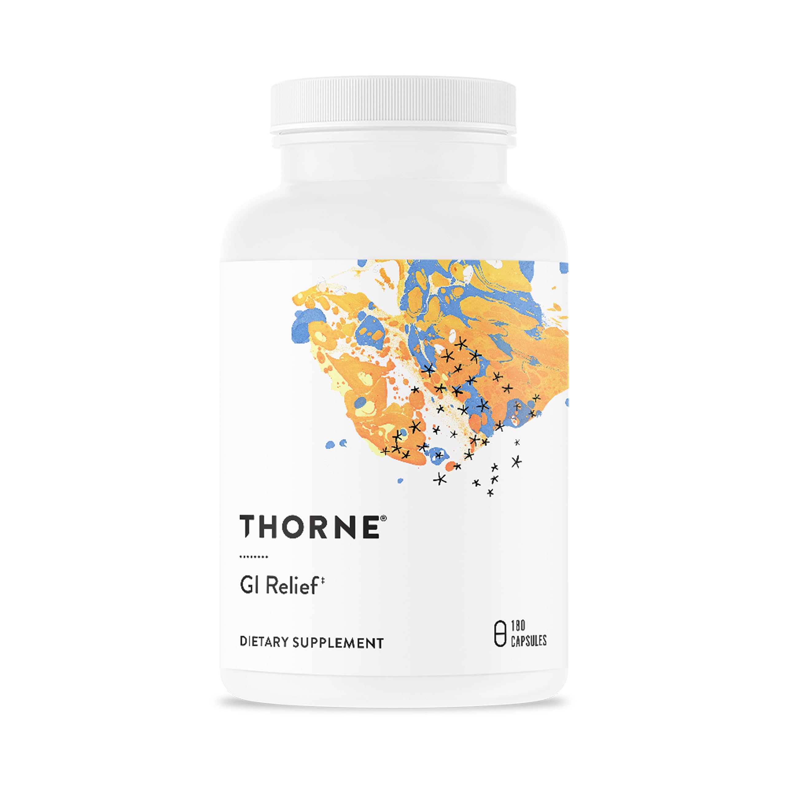 THORNE GI Relief bottle—digestive support for everyday gut comfort.