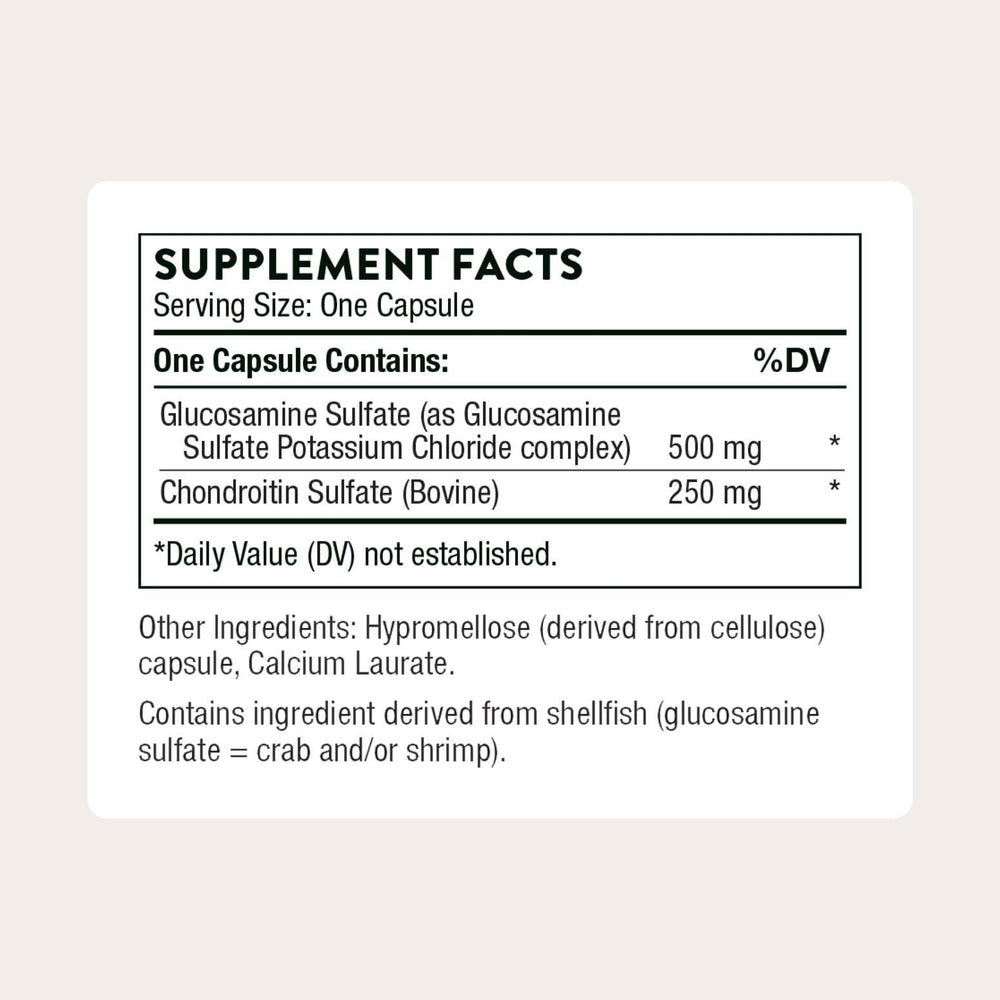 Thorne Glucosamine & Chondroitin capsules closeup for daily use