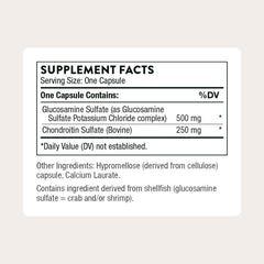 Thorne Glucosamine & Chondroitin capsules closeup for daily use