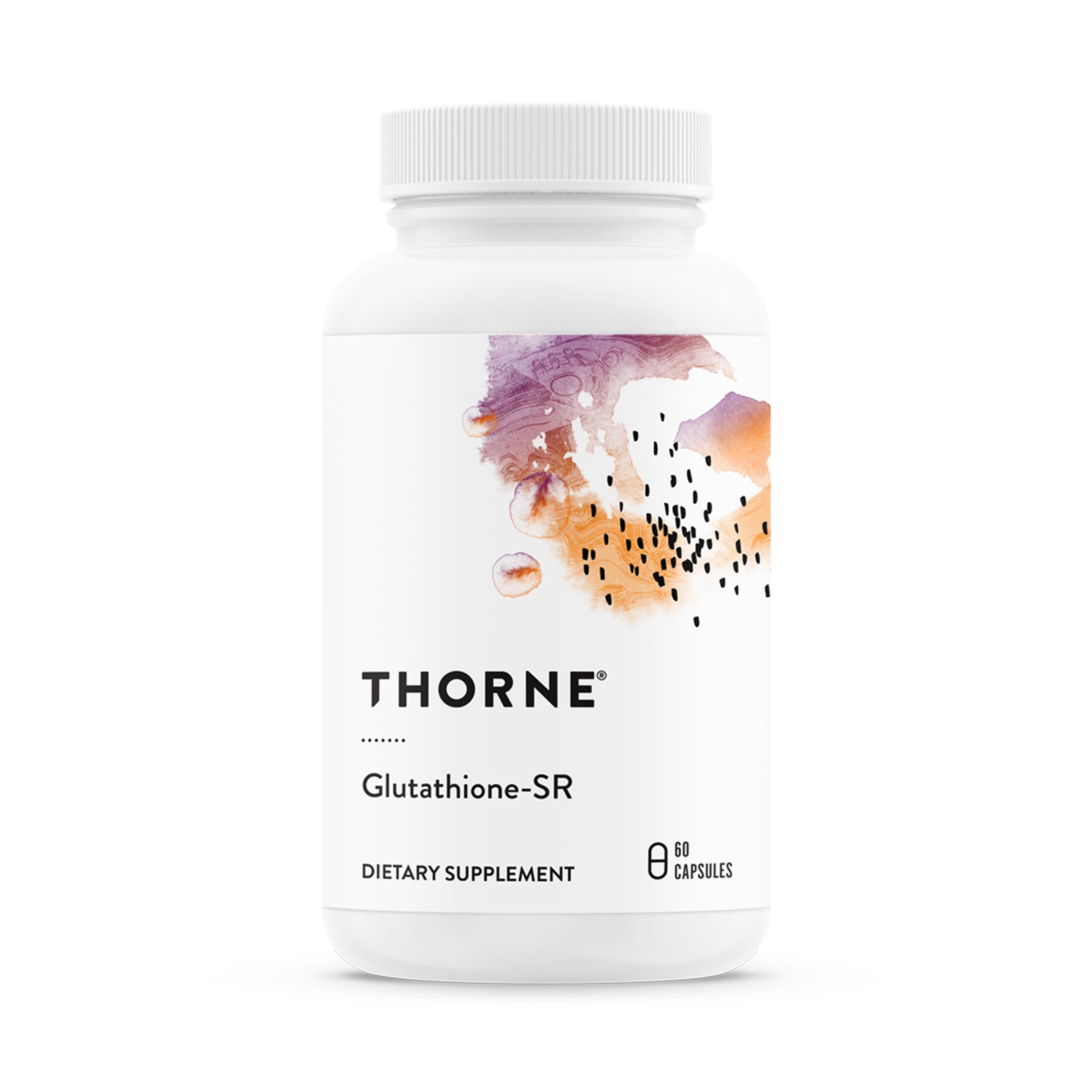 Thorne Glutathione-SR bottle with capsules, supporting daily antioxidant routines.