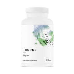 THORNE Glycine bottle on countertop promoting relaxation and daily wellness