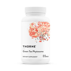 THORNE Green Tea Phytosome bottle highlighting caffeine-free antioxidant support