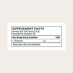 THORNE L-Glutamine powder scoop for precise serving and easy mixing.