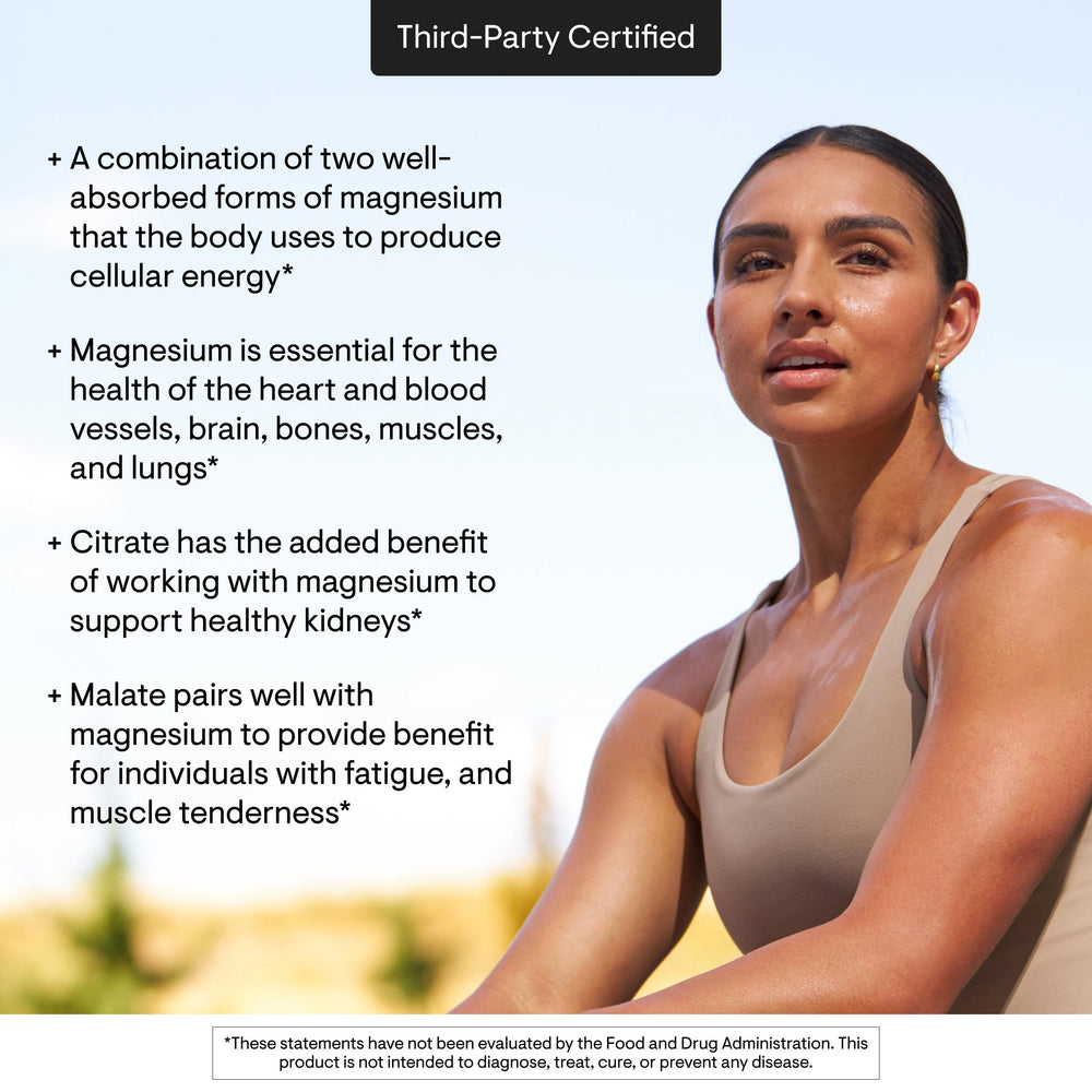 THORNE Magnesium CitraMate serving spoon scene for easy daily intake.