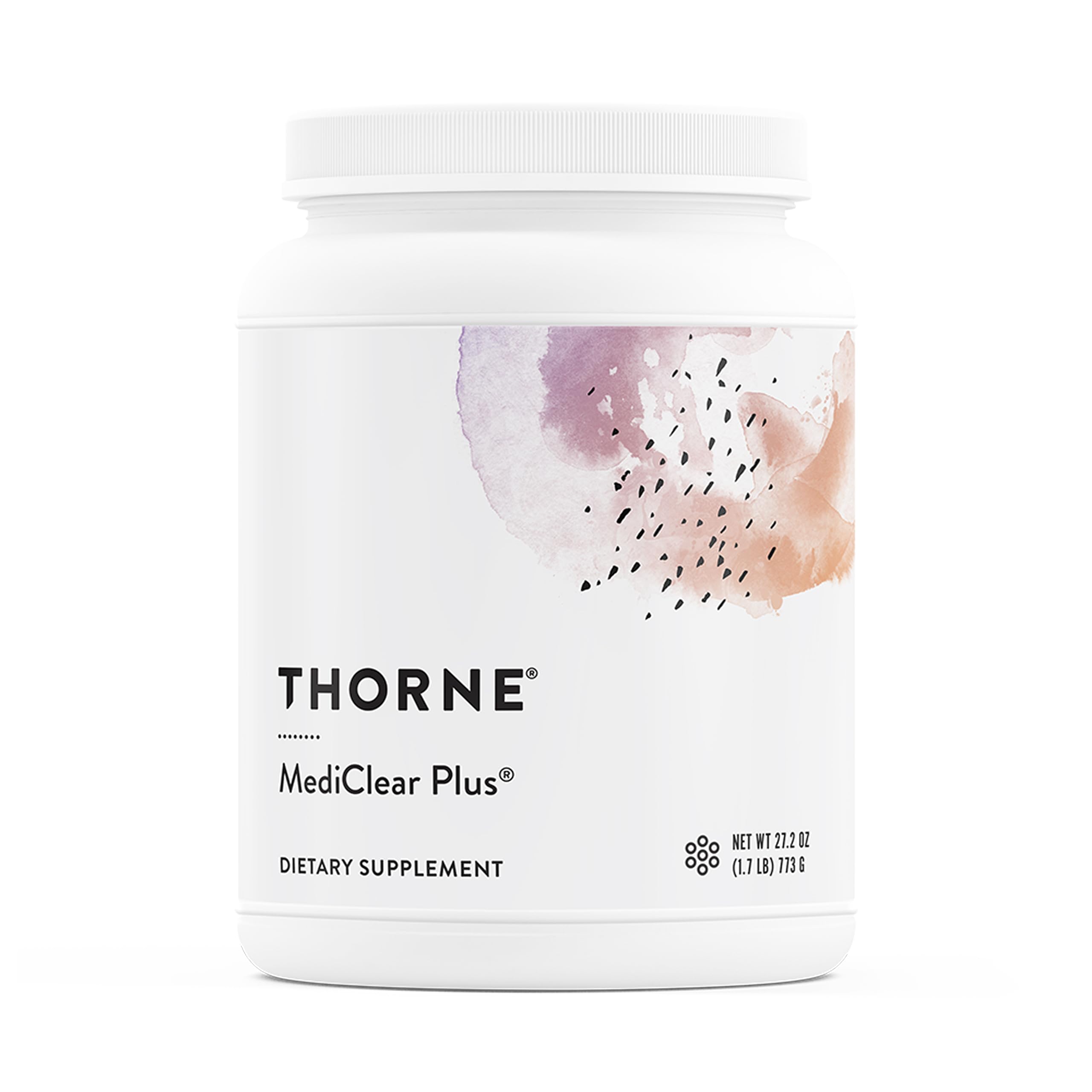 THORNE MediClear Plus bottle front shows a complete multivitamin-mineral profile for daily wellness.