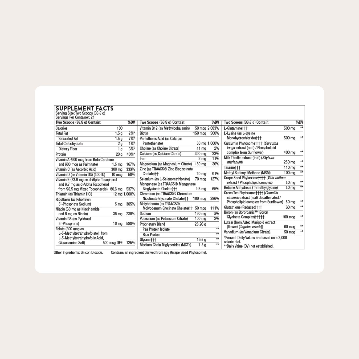 THORNE MediClear Plus powder in shaker demonstrates convenient daily mixing.
