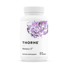 THORNE Melaton-3 bottle front view supports restful sleep