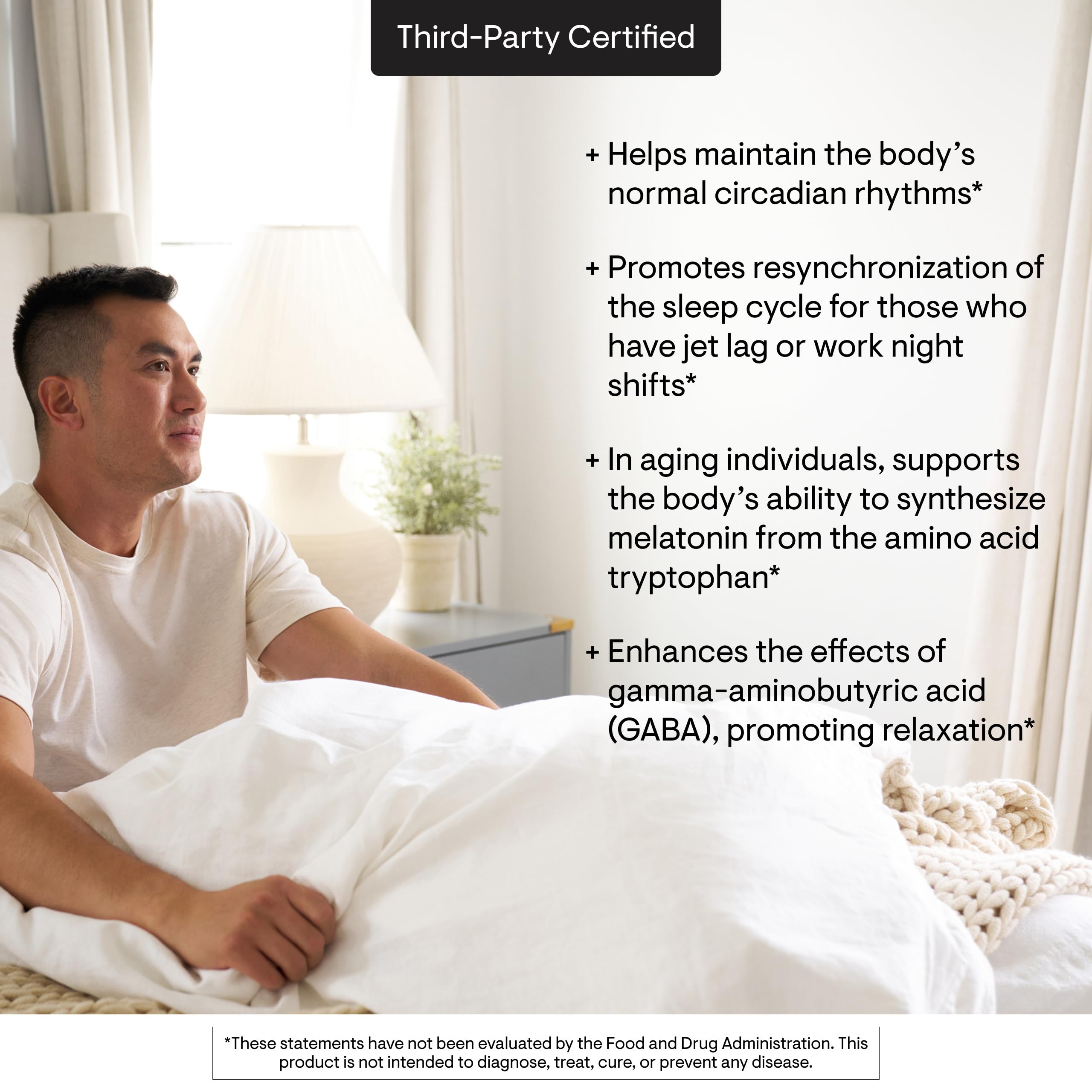 THORNE Melaton-5 night stand setup suggests a calming bedtime routine.