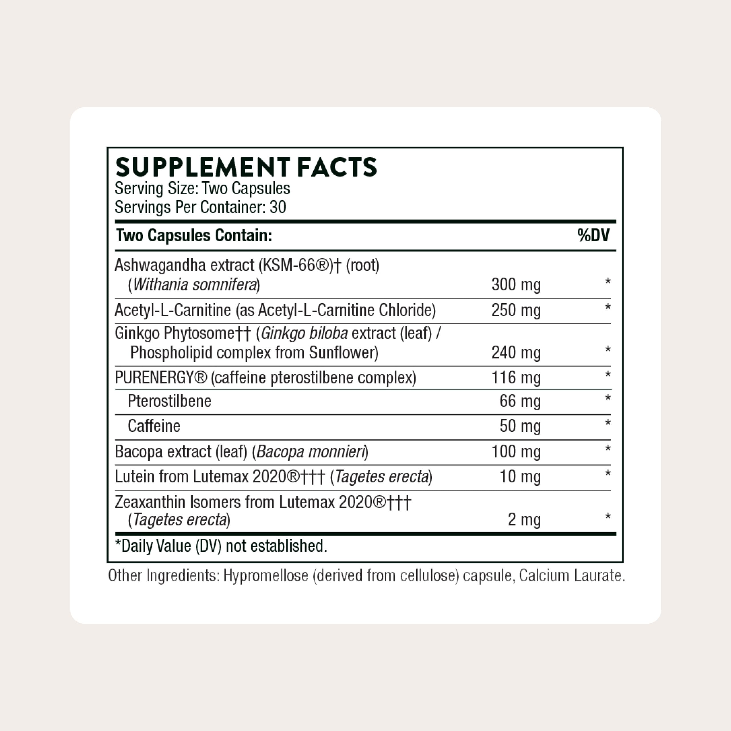 THORNE Memoractiv capsules close-up ready for daily use