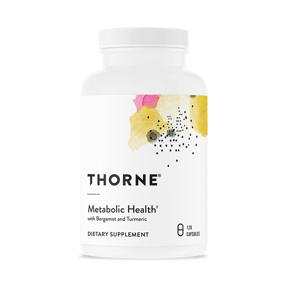 Thorne Metabolic Health bottle front displaying trusted packaging for metabolism support