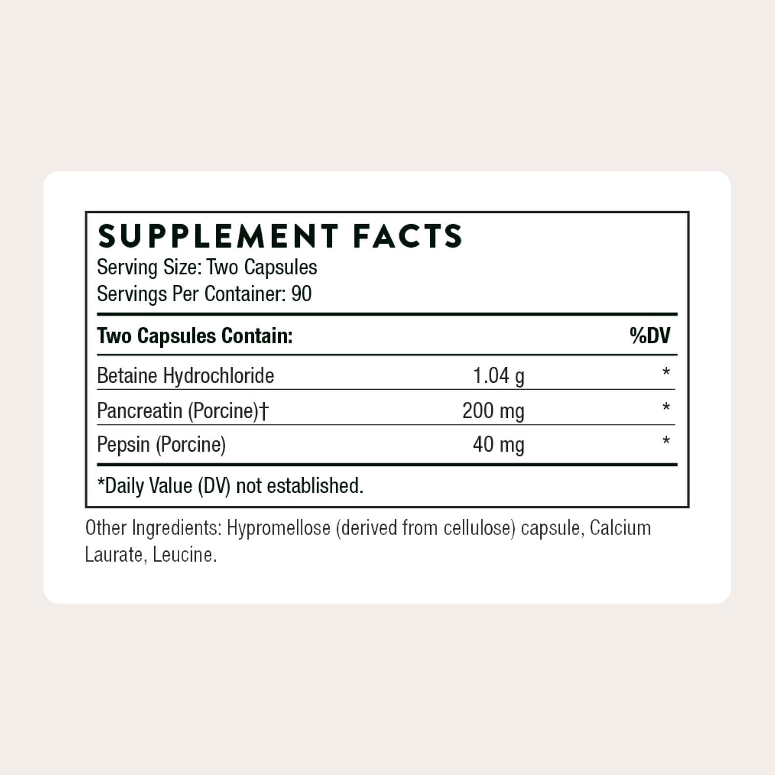 THORNE Multi Enzyme bottle label closeup highlights enzyme blend for digestion