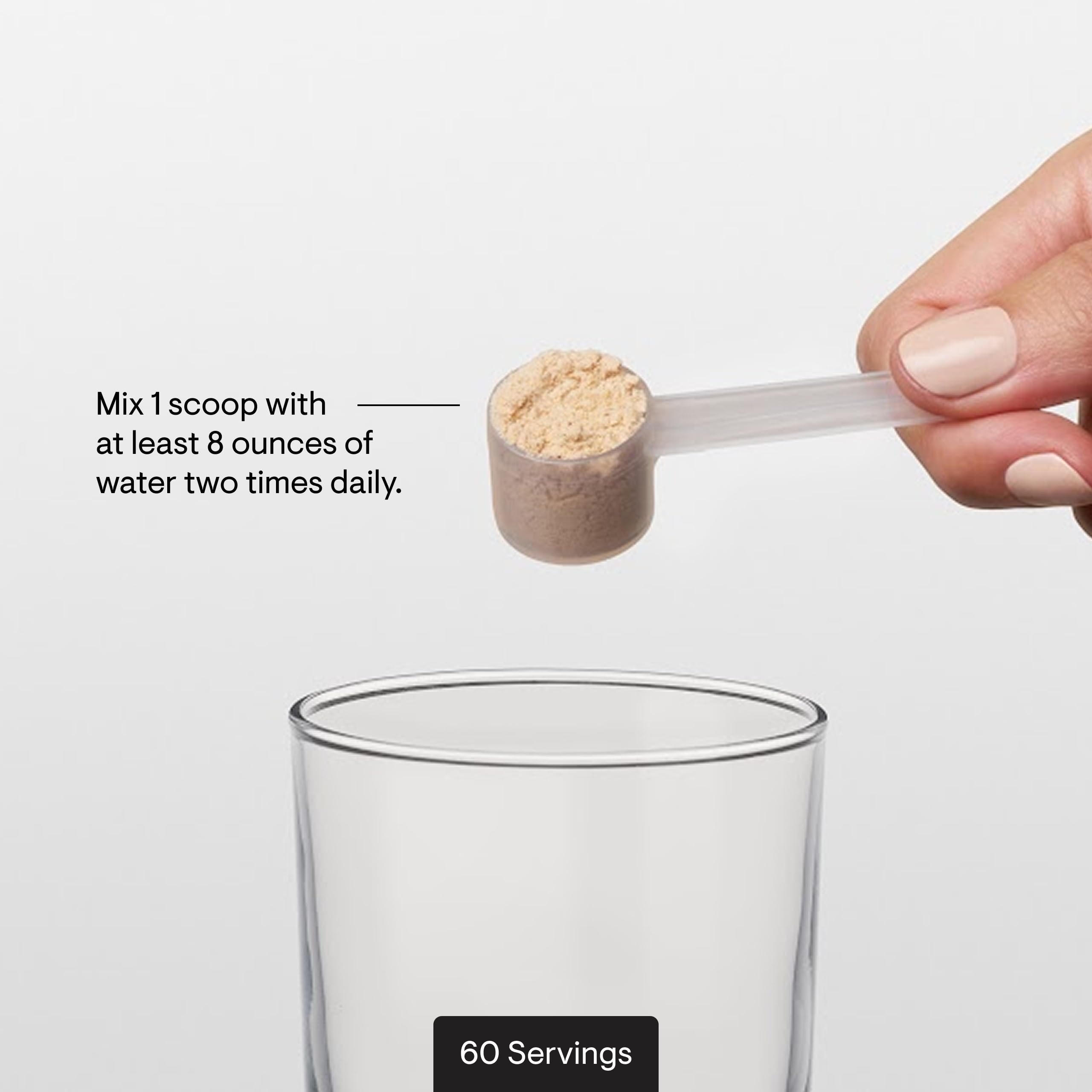 THORNE Ovarian Care bottle with scoop demonstrates easy daily preparation.