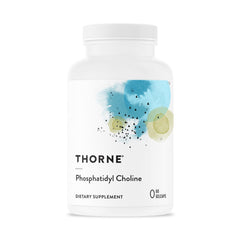 thorne phosphatidyl-choline bottle side demonstrates convenient daily capsule use