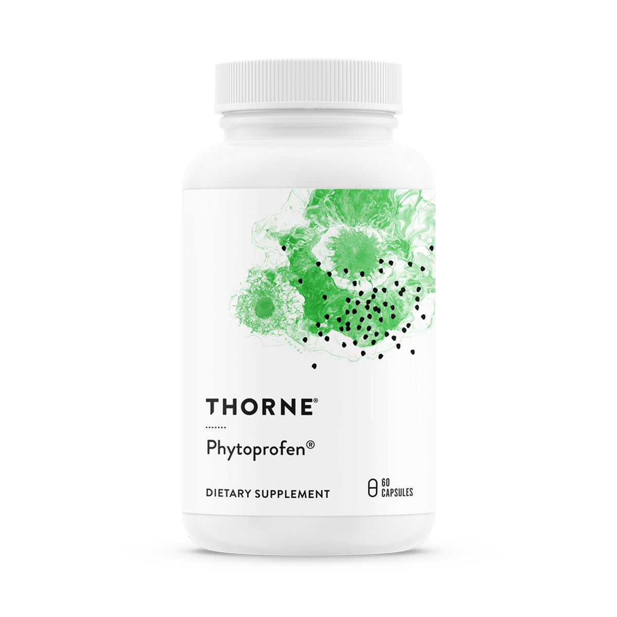 THORNE Phytoprofen bottle front showing label and capsules for recovery support.