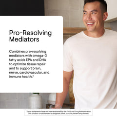 THORNE Pro-Resolving Mediators label view highlighting EPA and DHA blend.