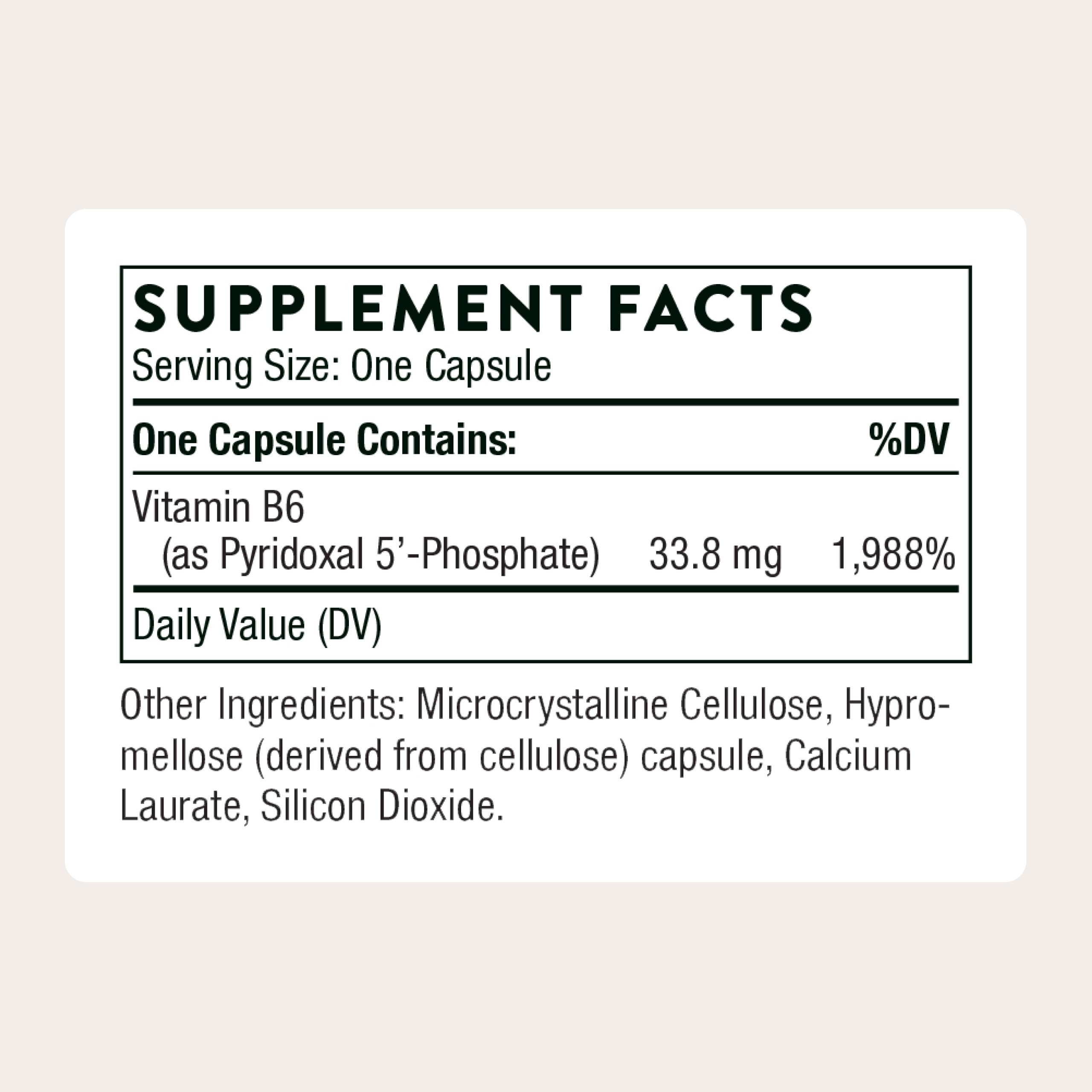 Thorne Pyridoxal 5'-Phosphate capsules grouped for daily dosing