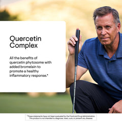 THORNE Quercetin Complex pills in hand for easy daily use