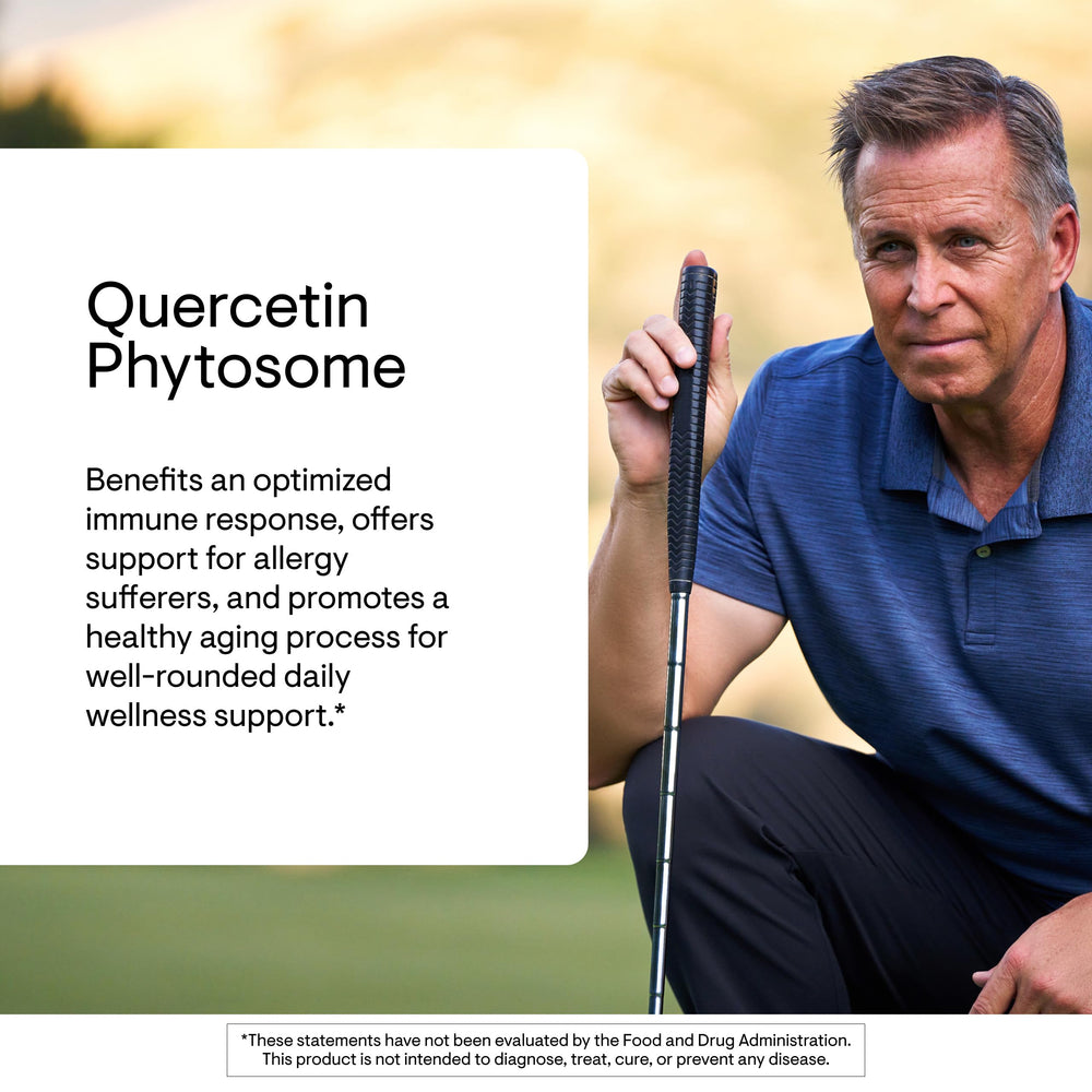 THORNE Quercetin Phytosome label closeup emphasizing phytosome technology.